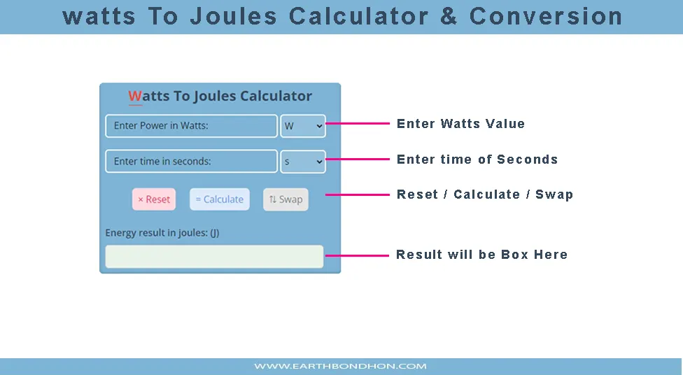 how to use calculator watts to joules