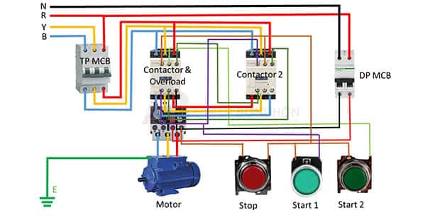 Manual motor starter wiring diagram