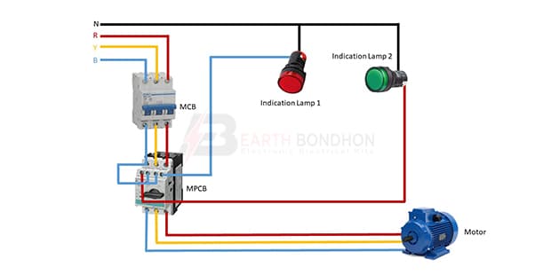 Motor protection circuit breaker wiring