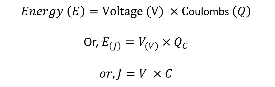 volts to joules calculation